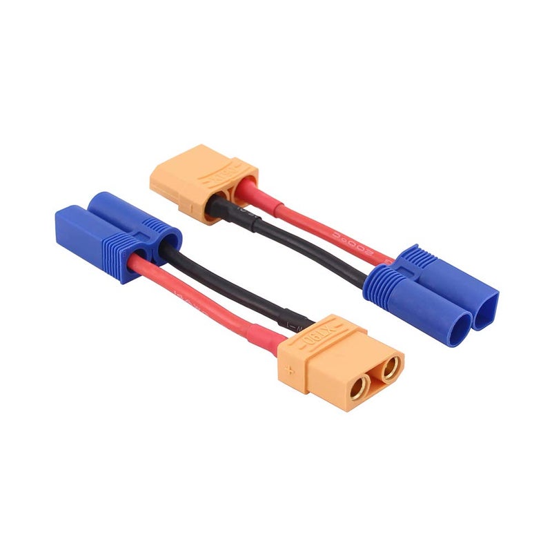 OliRC 2pcs Male EC5 to Female XT90 Connector Adapter with 14awg 2in Cable(C106-2) - Image 1